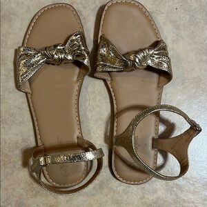 Girls Gold Sandals with Bow Detail size 4